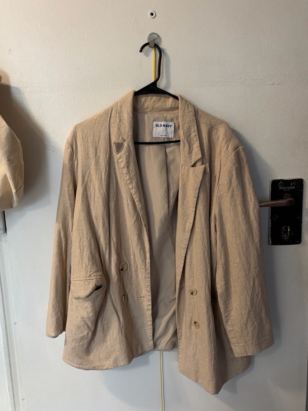 Old Navy Light Beige Double-Breasted Blazer
